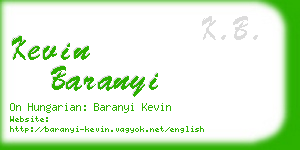 kevin baranyi business card